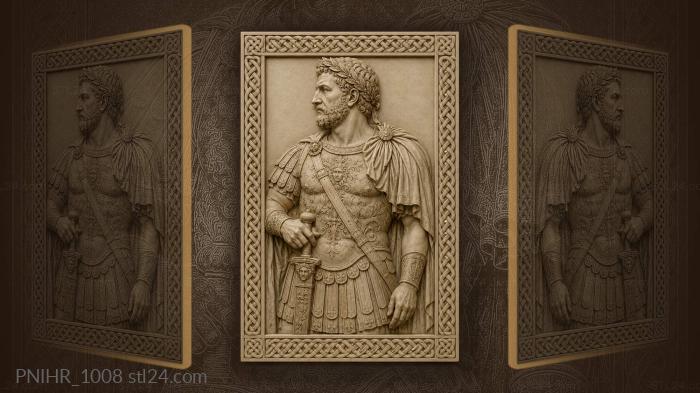 Roman emperor with celtic border 3d STL model