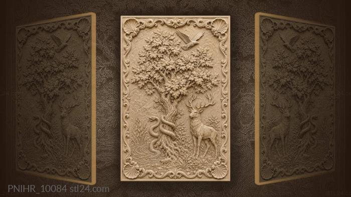 Tree of life with serpent stag 3d STL model