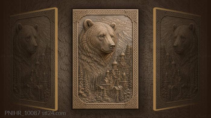 Bear and fairytale city landscape 3d STL model