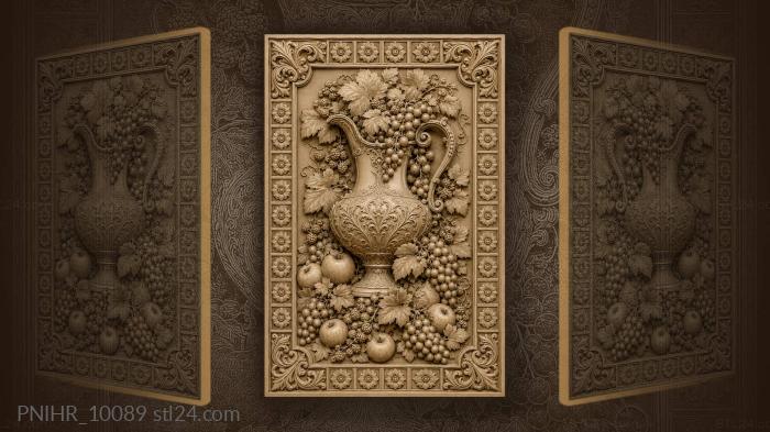Silver ewer with abundant fruit 3d STL model