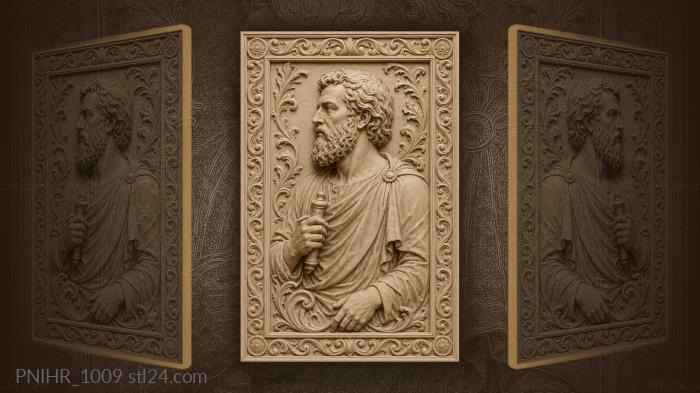 Bearded man holding a small object 3d STL model
