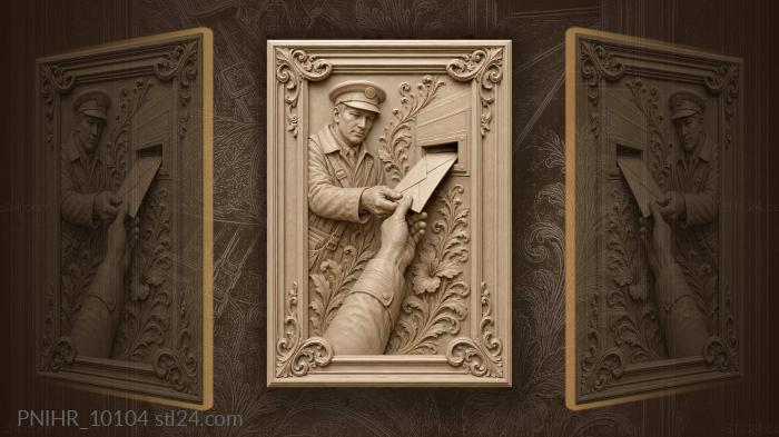 Letter delivery floral hand detail 3d STL model