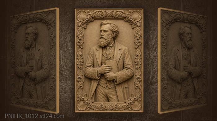 Bearded scholar hugging his book 3d STL model