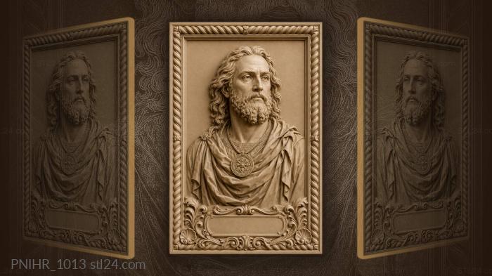 Long-haired man with a neck medallion 3d STL model