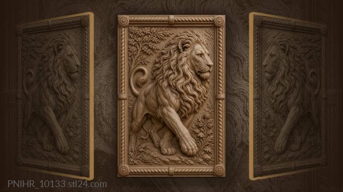 Majestic lion walking with power 3d STL model