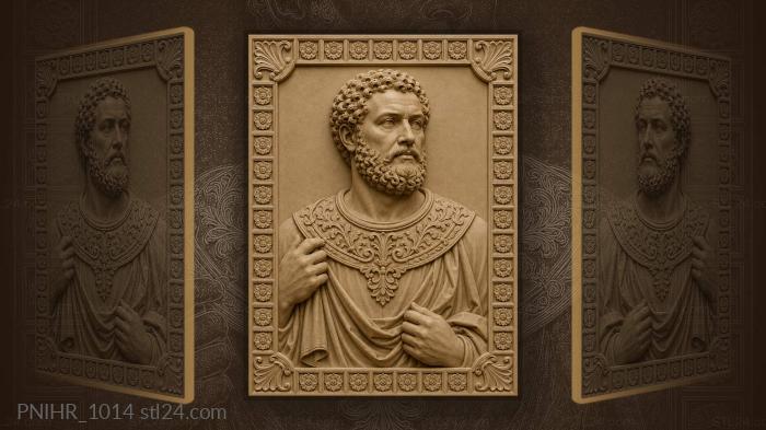Bearded man in wide floral collar 3d STL model