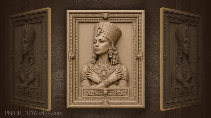 Egyptian lady with crossed arms 3d STL model