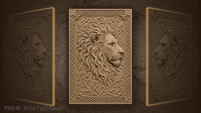 Floral scrolls around a thick mane 3d STL model