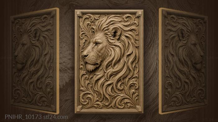 Lion head with spreading mane 3d STL model