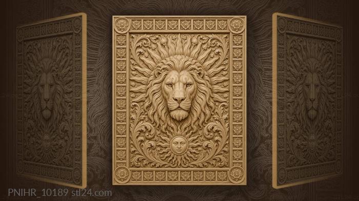 Sun rays behind the maned head 3d STL model