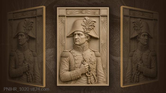 Napoleon Bonaparte in bicorne hat with sword 3d STL model
