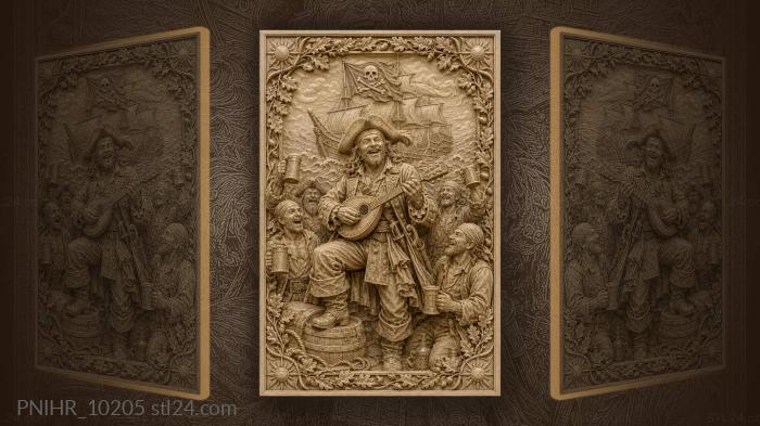 Pirate merriment aboard a ship 3d STL model