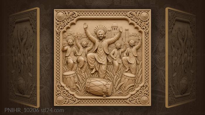 Bhangra dance joyful celebration energy 3d STL model