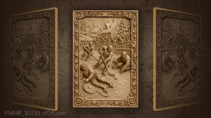 Winter hockey game village fun 3d STL model