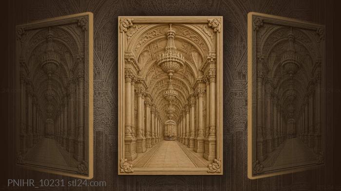 Grand railway hall distant train 3d STL model