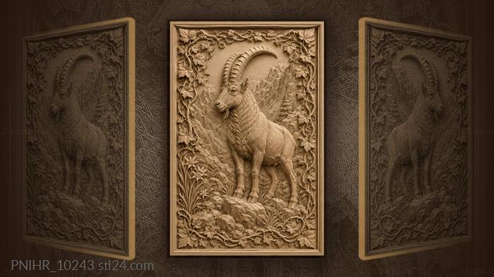 Alpine ibex in mountain landscape 3d STL model