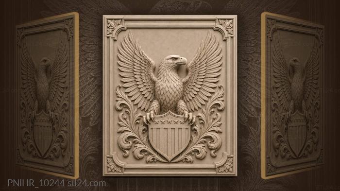 Shield in the talons among sharp facets 3d STL model
