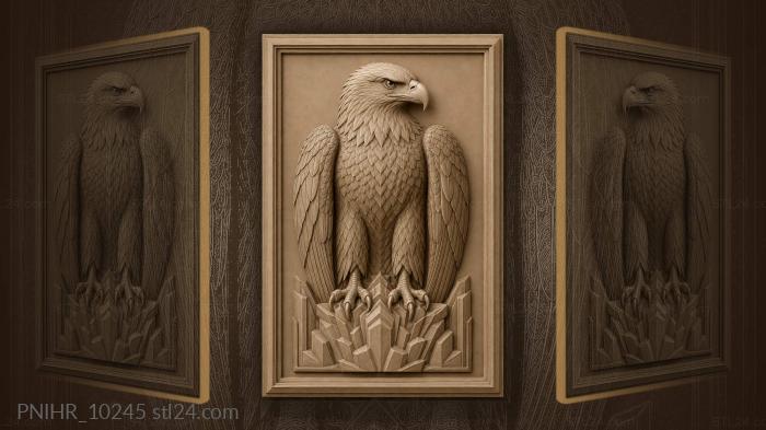 Bald eagle with folded wings 3d STL model