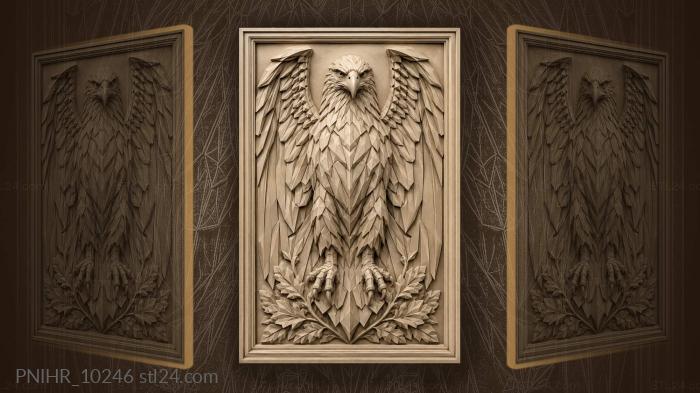 Bald eagle with faceted geometric wings 3d STL model