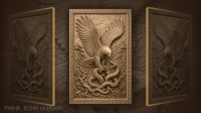 Talons closing on a coiled serpent 3d STL model