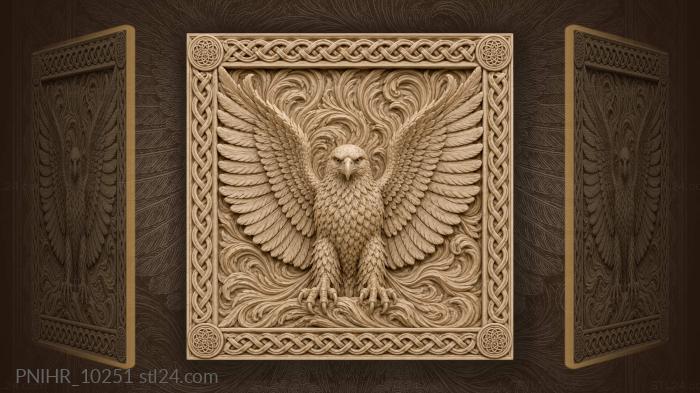 Wings spread in a swirl of feathers 3d STL model