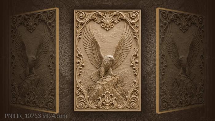 Bald eagle on a rocky crag 3d STL model