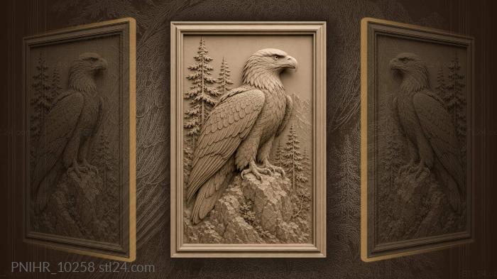 Bald eagle among tall pines 3d STL model