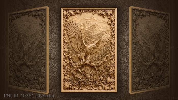 Wings opening above cones and needles 3d STL model