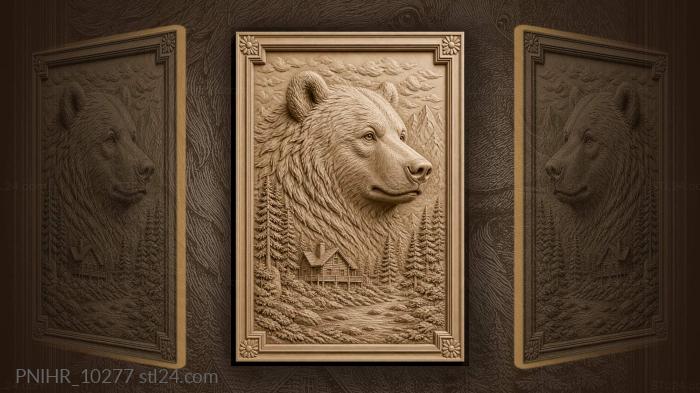 A cabin and lake hidden in his fur 3d STL model