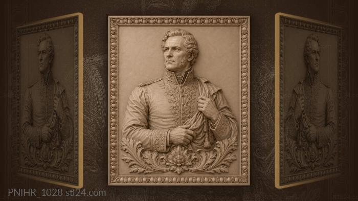 Man in high collar above foliage 3d STL model