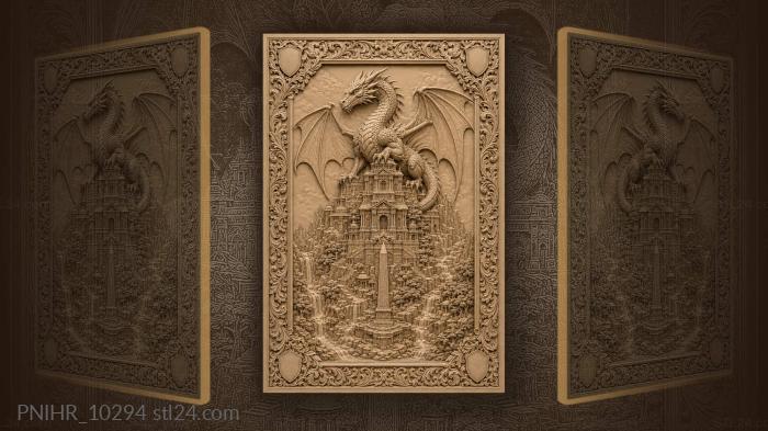 Guardian perched on a tiered temple 3d STL model