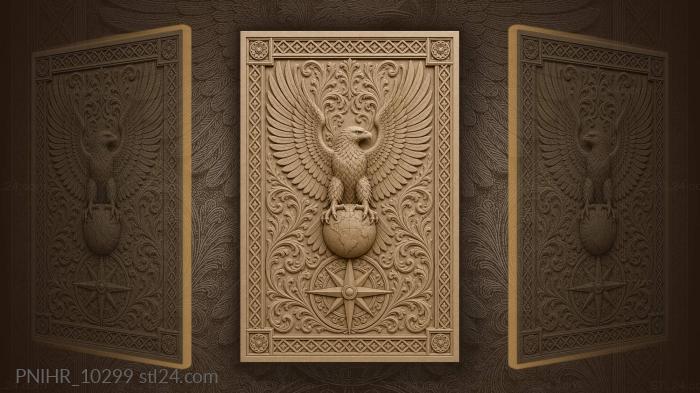 Sphere in talons above a compass rose 3d STL model