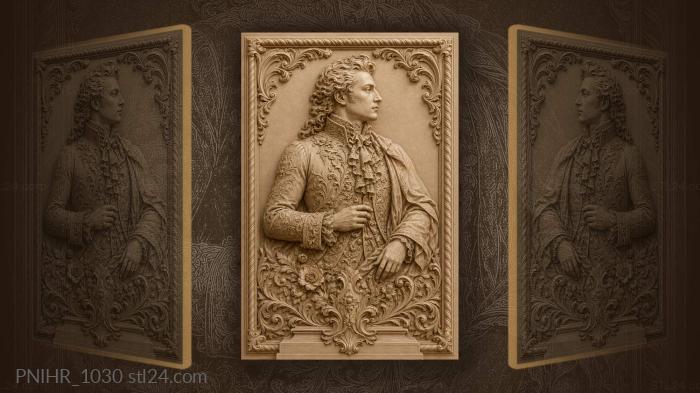 Noble gentleman with floral base 3d STL model