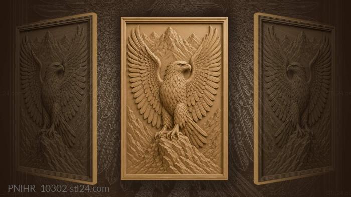 Spread wings above a mountain ridge 3d STL model