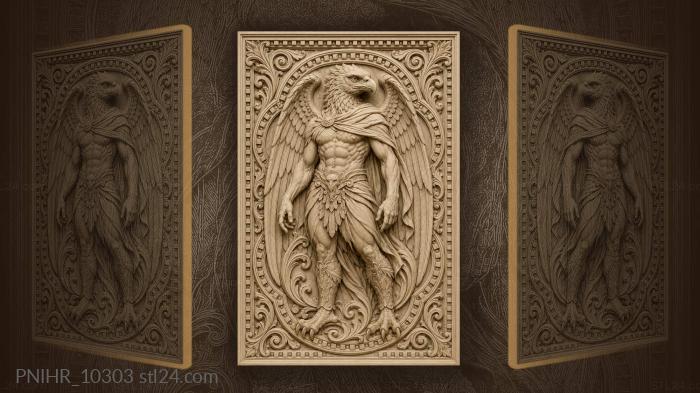 Eagle entwined in acanthus volutes 3d STL model
