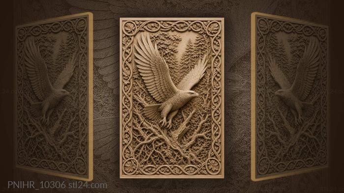 Soaring eagle from forest roots 3d STL model