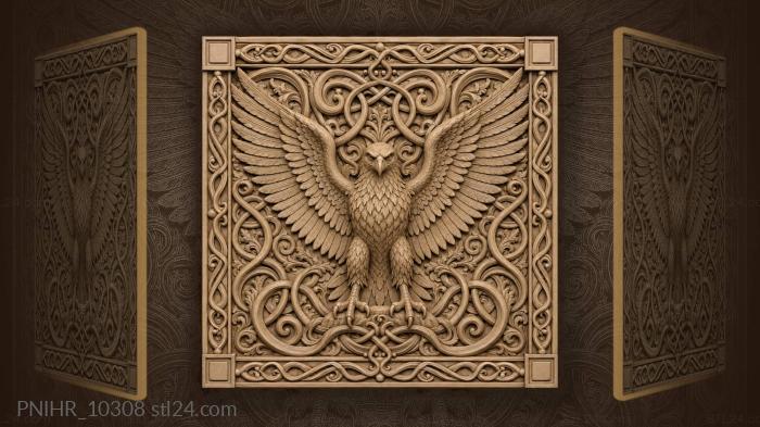 Eagle spreads its wings before takeoff 3d STL model
