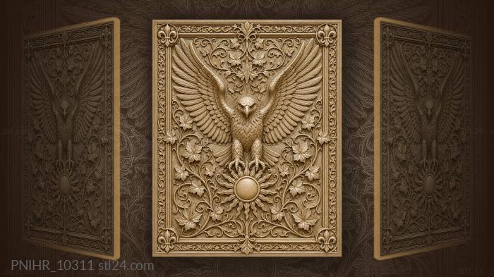 Eagle carrying a sun symbol in talons 3d STL model