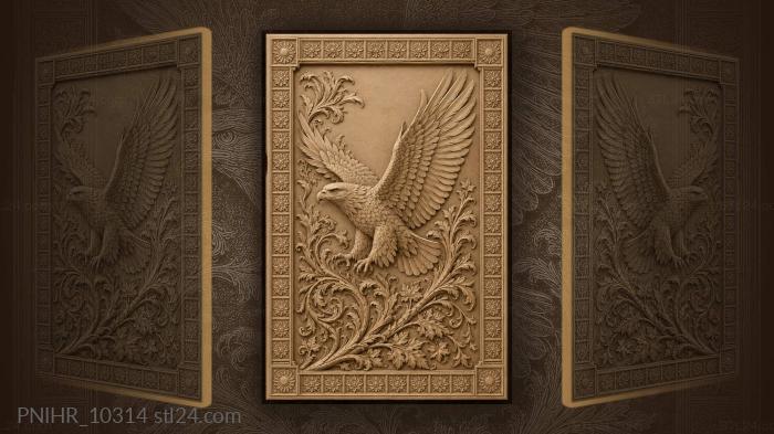 Eagle soaring through leafy branches 3d STL model