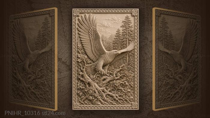Eagle rising from ancient roots 3d STL model