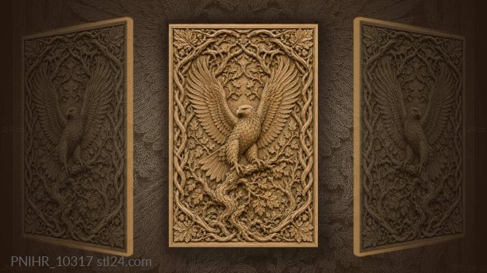 Eagle gripping a twisted bough 3d STL model