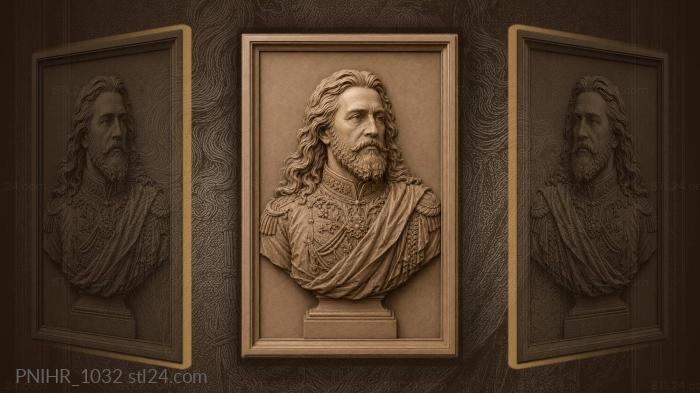 Noble warrior with flowing beard 3d STL model