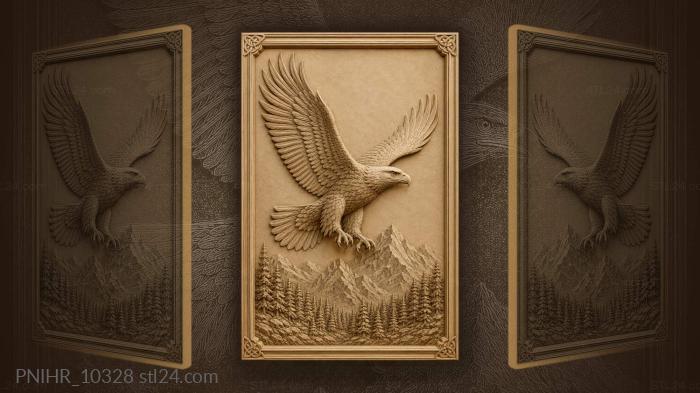 Eagle soaring above mountain forest 3d STL model