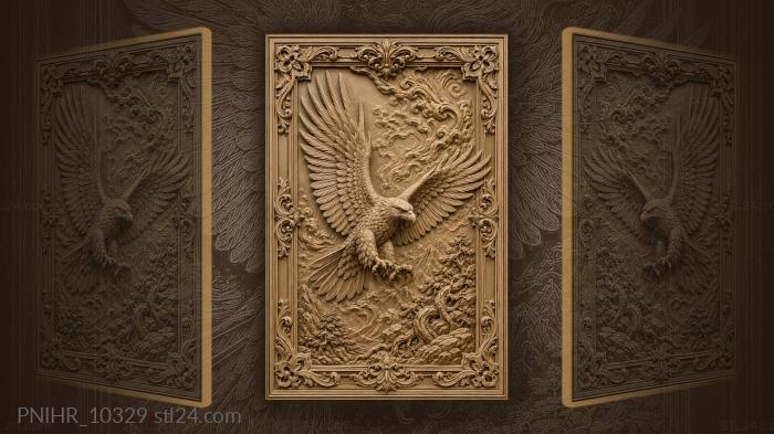 Eagle amid acanthus scrolls and leaves 3d STL model