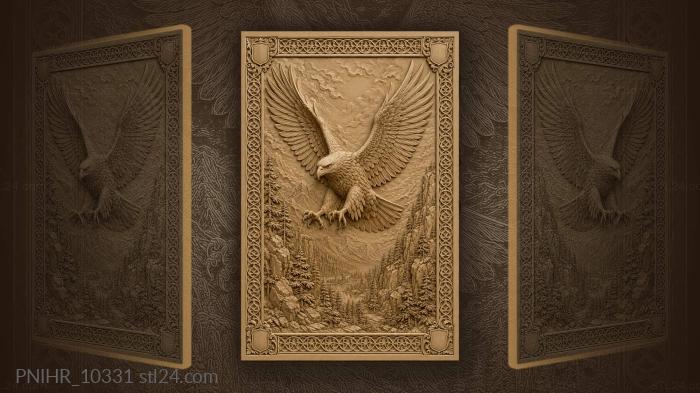 Eagle soaring over pine cliffs 3d STL model