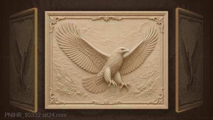 Eagle gliding with wings flung open 3d STL model