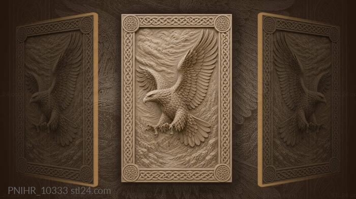 Eagle inside celtic interlace ribbon 3d STL model