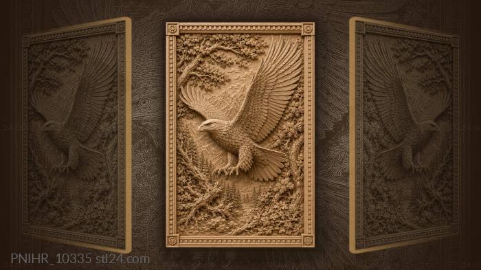 Eagle soaring from forest depths 3d STL model