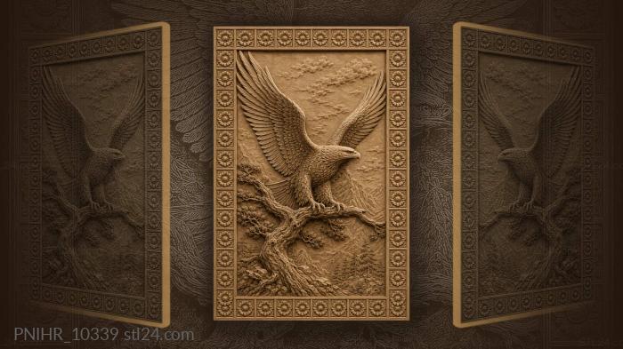 Eagle on a gnarled bough 3d STL model