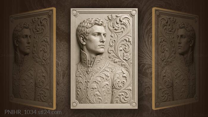 Noble man with floral collar 3d STL model